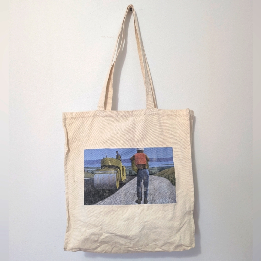 Alex Colville "Road Work" (1969) on Heavy Duty Canvas Tote Bag